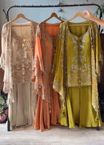 Peach Faux Georgette Embroidery Work Salwar Suit