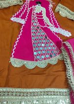 Festive Rani Pink Kurta Set with Peacock Embroidery & Gota Work