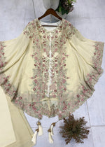 Peach Faux Georgette Embroidery Work Salwar Suit