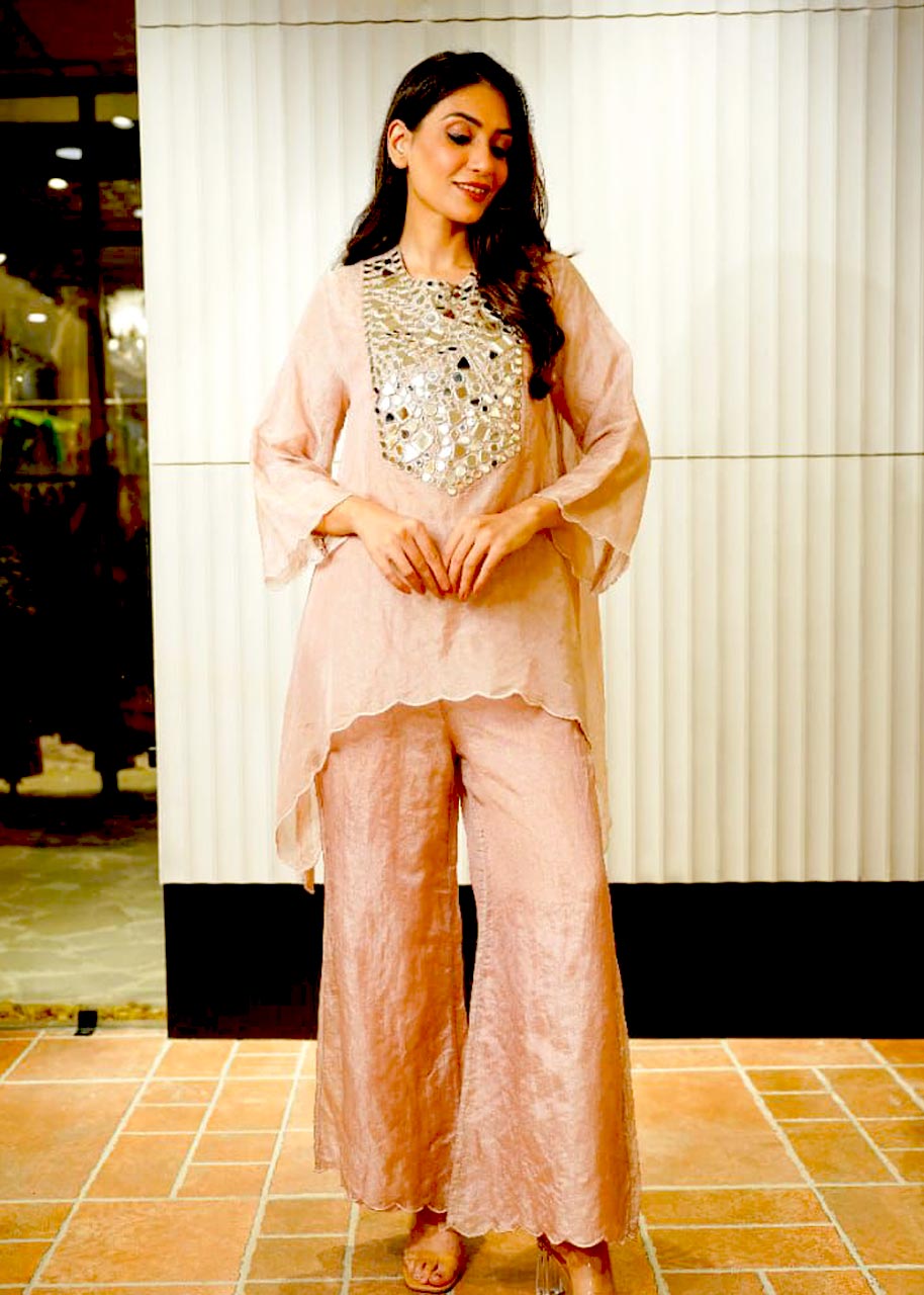 Designer Festive mirror work Co-ord Set