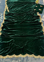 Bottle Green Velvet Ready To Wear Saree