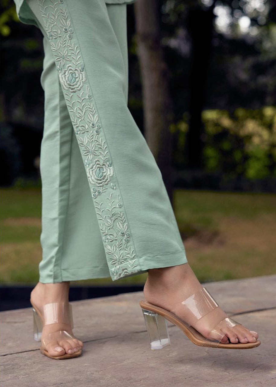Embroidered Cotton Kurti & Pant Co-ord Set