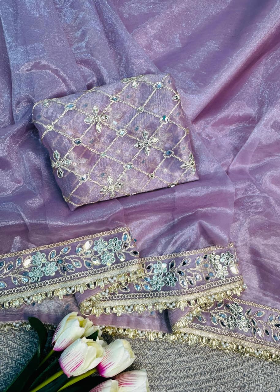 Embroidered Silk Saree