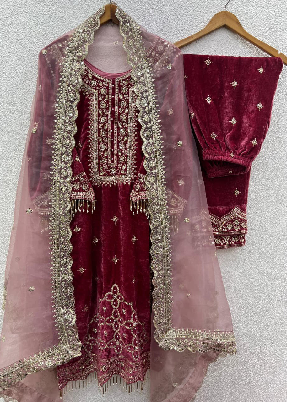 VELVET SALWAR KAMEEZ