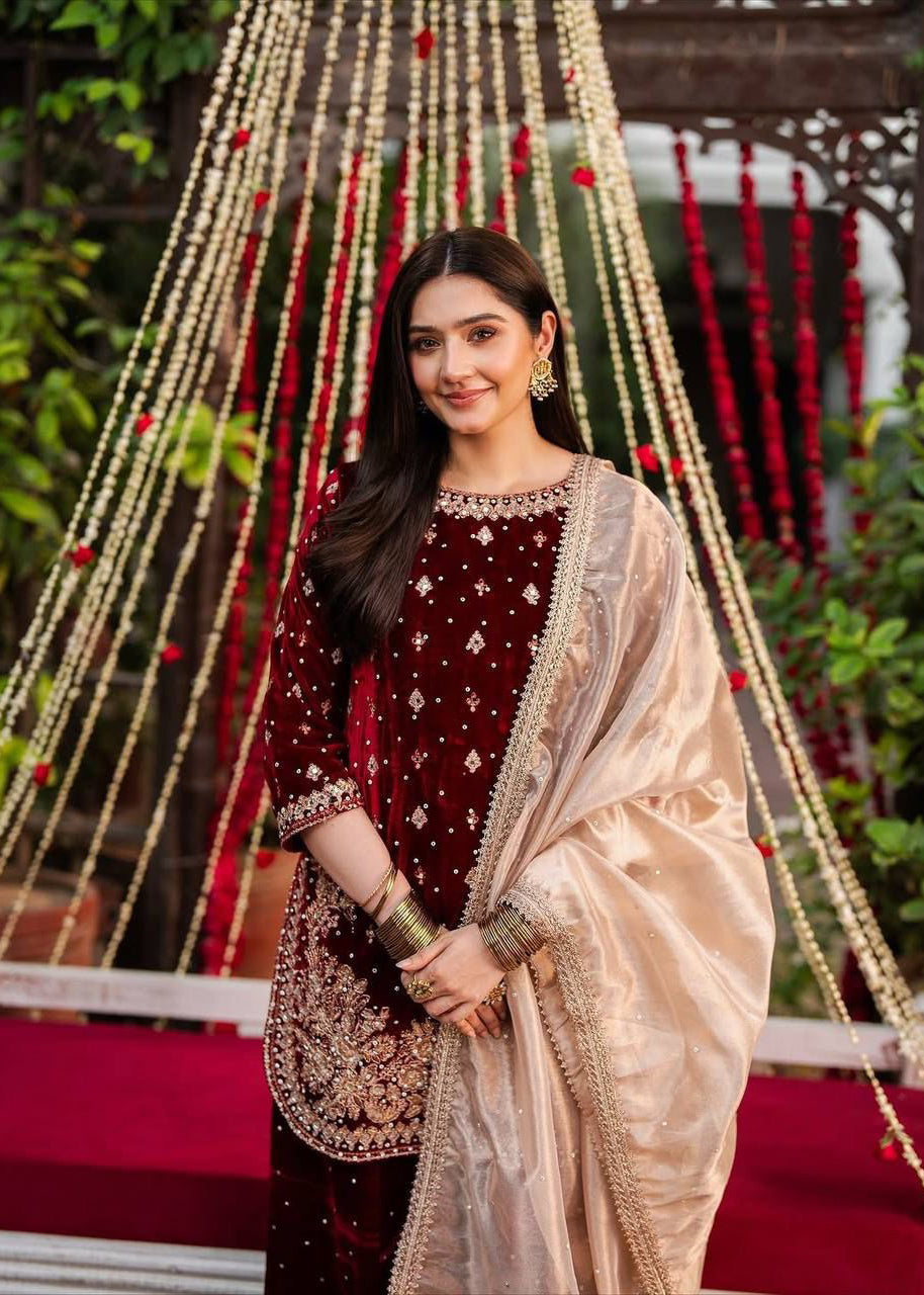 CityStride Velvet Sharara Set