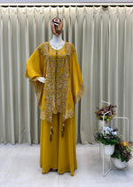 Peach Faux Georgette Embroidery Work Salwar Suit