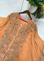 Peach Faux Georgette Embroidery Work Salwar Suit