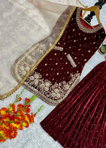 CityStride Velvet Sharara Set