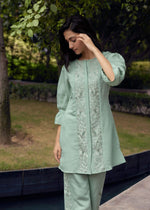 Embroidered Cotton Kurti & Pant Co-ord Set