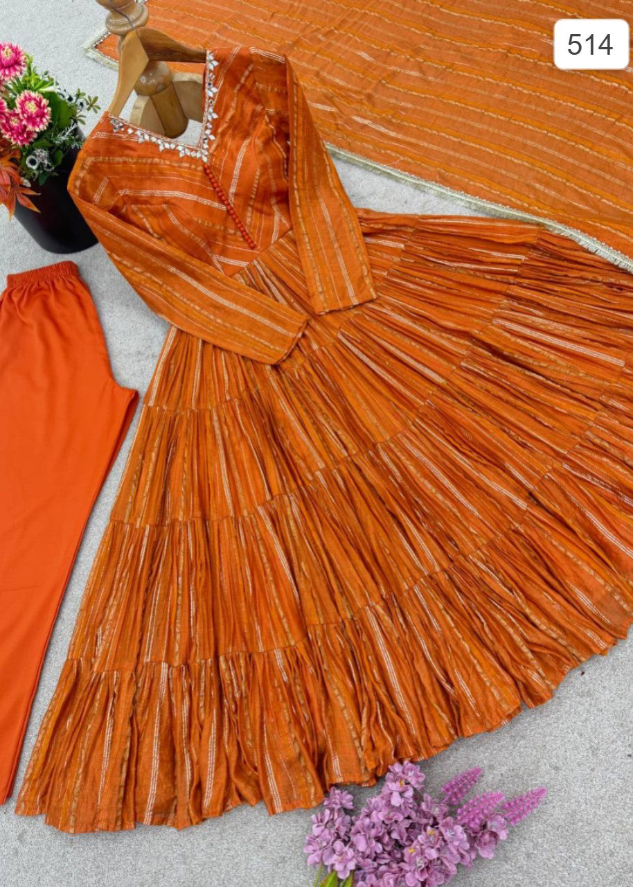 Classy Orange Flared Suit