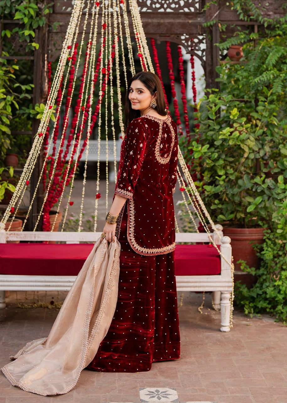 CityStride Velvet Sharara Set