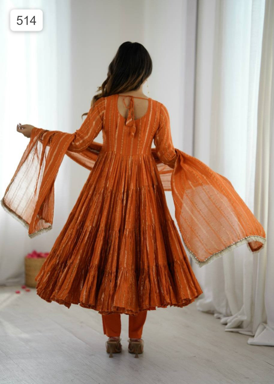 Classy Orange Flared Suit