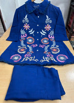 STYLIST COTTON FLAX EMBROIDERY WORK CO ORD SET B