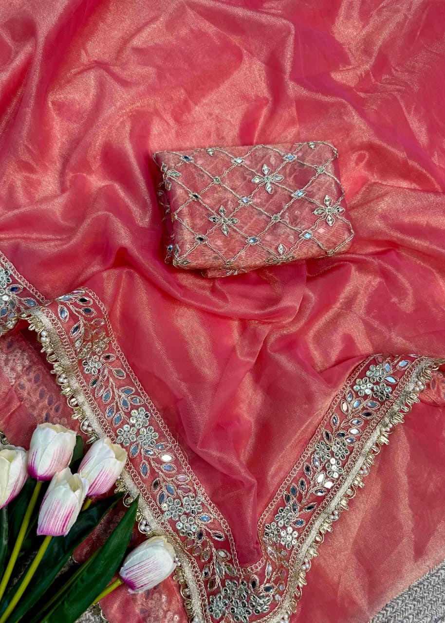 Embroidered Silk Saree