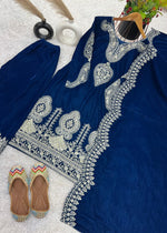 Blue Velvet Embroidered Suit