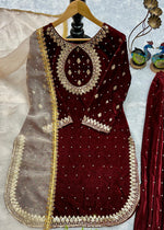 CityStride Velvet Sharara Set