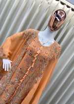 Peach Faux Georgette Embroidery Work Salwar Suit